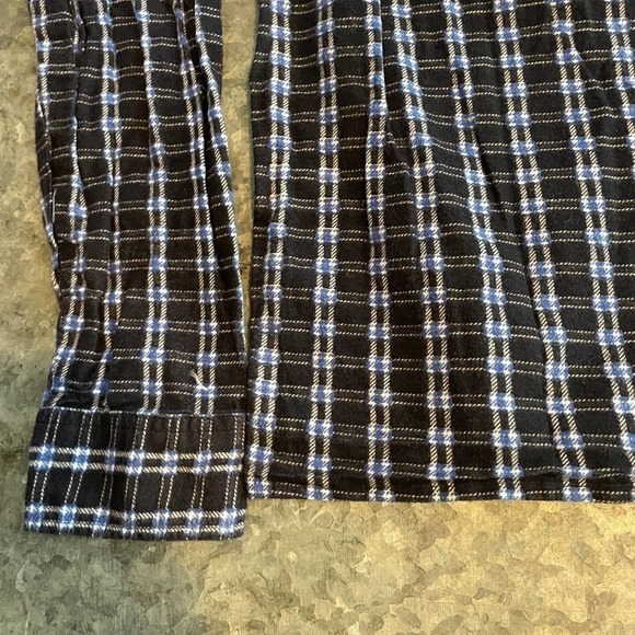 Vintage 90s Y2K Rustic Outfitter Plaid Flannel Button Up Shirt Blue Womens Large - Picture 11 of 11